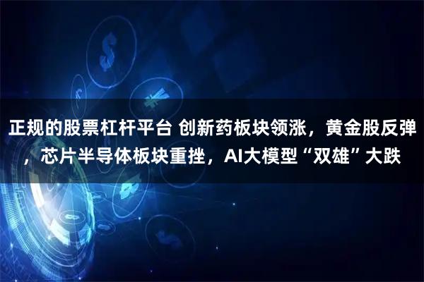 正规的股票杠杆平台 创新药板块领涨，黄金股反弹，芯片半导体板块重挫，AI大模型“双雄”大跌